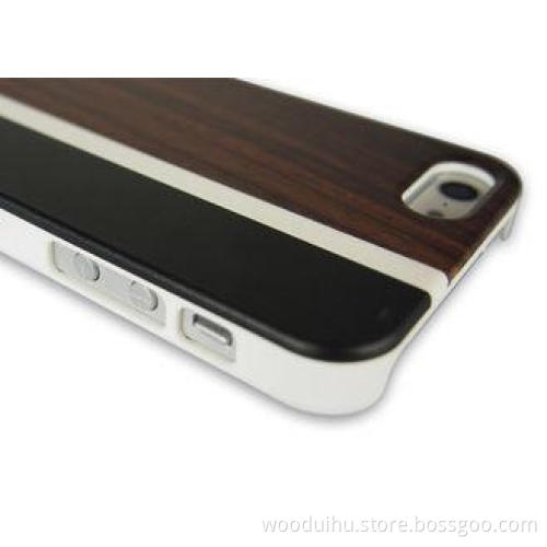 Natural Dark Wood and PC Case iPhone 5 Wooden Back Covers R